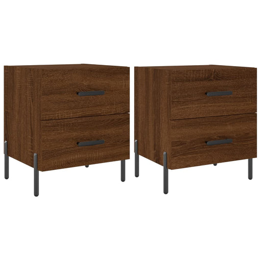 Bedside Cabinets 2 pcs Brown Oak 40x35x47,5 cm Engineered Wood