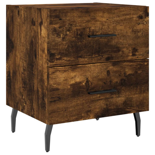 Bedside Cabinet Smoked Oak 40x35x47.5 cm Engineered Wood
