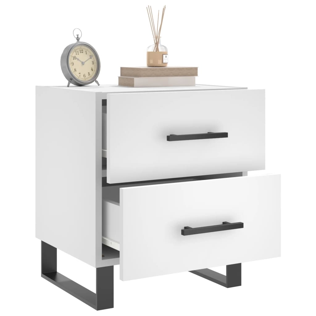 Bedside Cabinet White 40x35x47.5 cm Engineered Wood