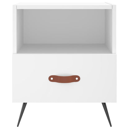 Bedside Cabinet | White | Engineered wood, iron, PU faux leather | Medium
