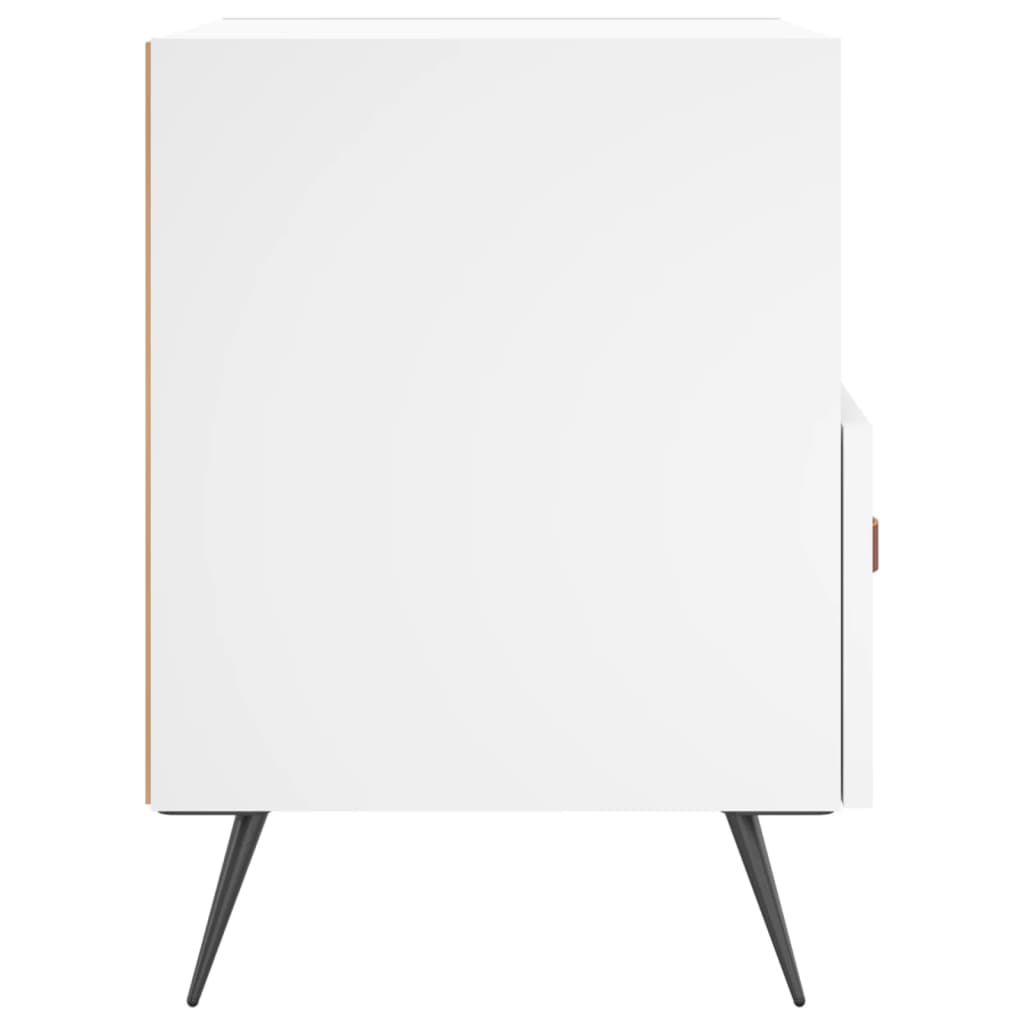 Bedside Cabinet | White | Engineered wood, iron, PU faux leather | Medium