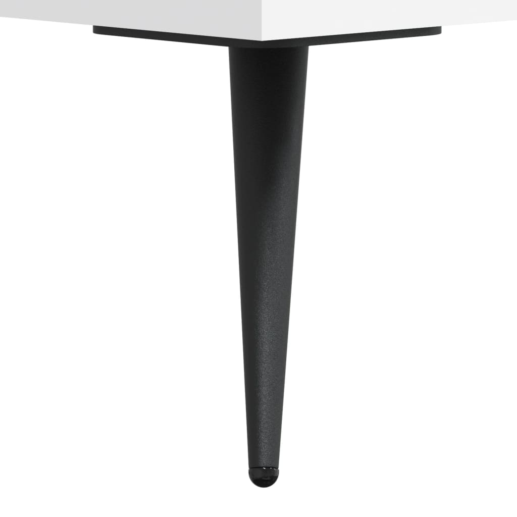 Bedside Cabinet | White | Engineered wood, iron, PU faux leather | Medium