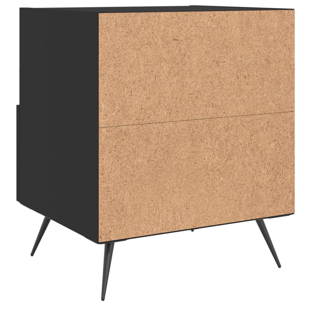 Bedside Cabinets 2 pcs Black 40x35x47.5 cm Engineered Wood