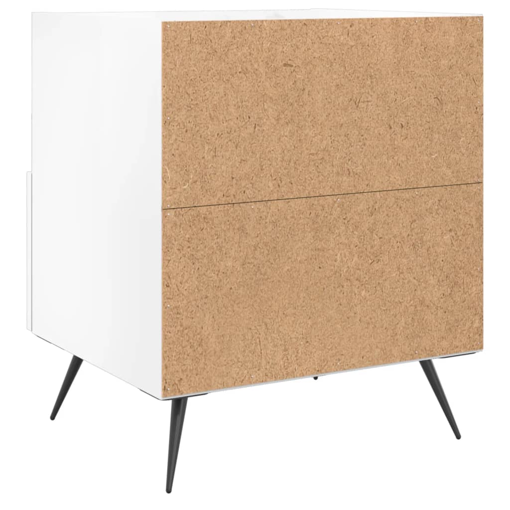 Bedside Cabinets 2 pcs High Gloss White 40x35x47.5 cm Engineered Wood