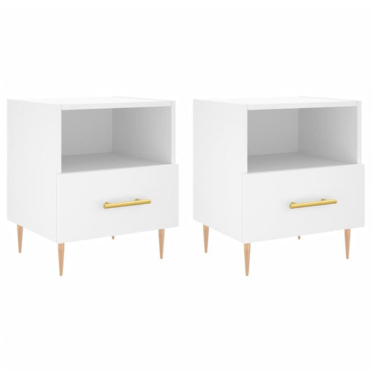 Bedside Cabinets 2 pcs White 40x35x47.5 cm Engineered Wood