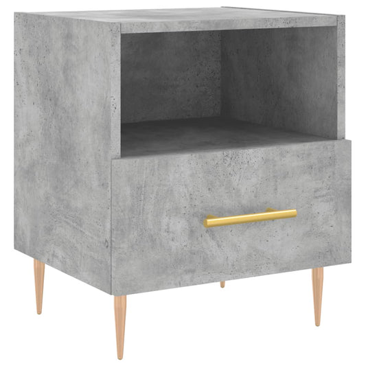 Bedside Cabinet Concrete Grey 40x35x47.5 cm Engineered Wood