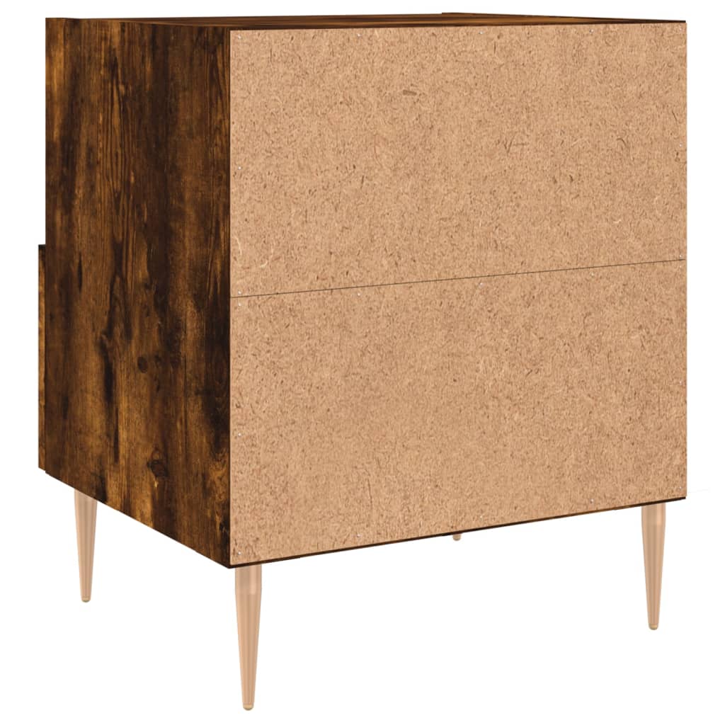 Bedside Cabinet Smoked Oak 40x35x47.5 cm Engineered Wood