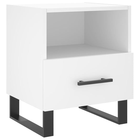 Bedside Cabinet White 40x35x47.5 cm Engineered Wood