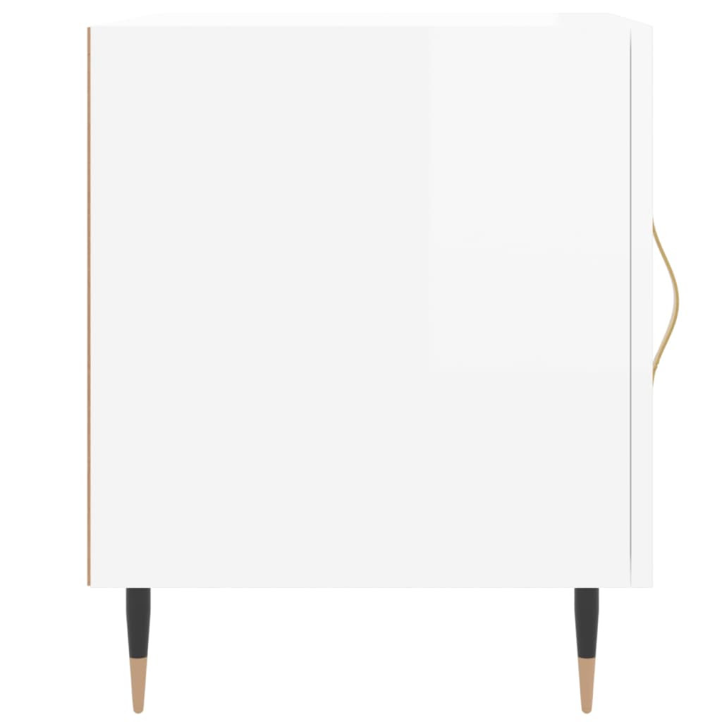 Bedside Cabinets 2 pcs High Gloss White 40x40x50 cm Engineered Wood