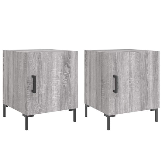 Bedside Cabinets 2 pcs Grey Sonoma 40x40x50 cm Engineered Wood