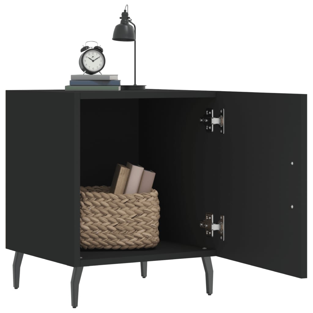 Bedside Cabinet Black 40x40x50 cm Engineered Wood