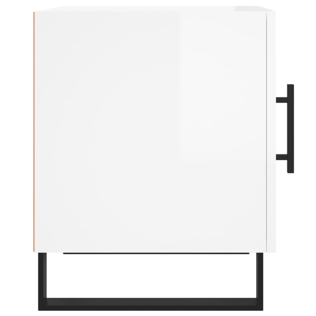 Bedside Cabinet High Gloss White 40x40x50 cm Engineered Wood