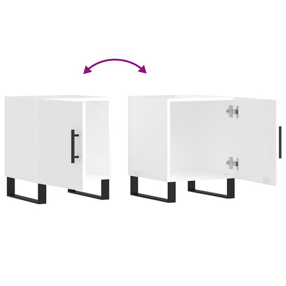 Bedside Cabinets 2 pcs High Gloss White 40x40x50 cm Engineered Wood
