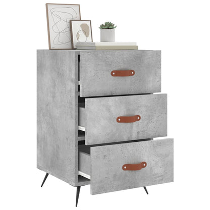 Bedside Cabinet Concrete Grey 40x40x66 cm Engineered Wood
