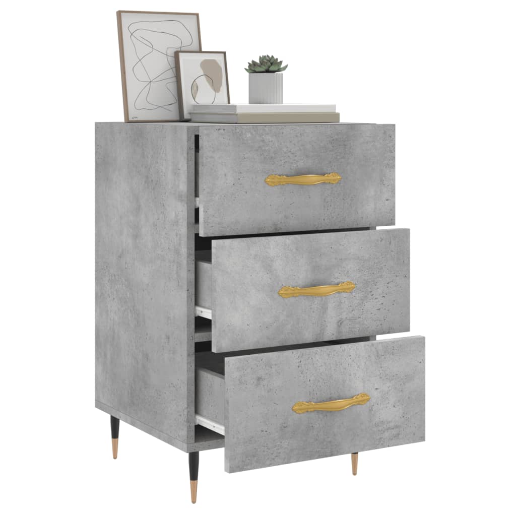 Bedside Cabinet Concrete Grey 40x40x66 cm Engineered Wood