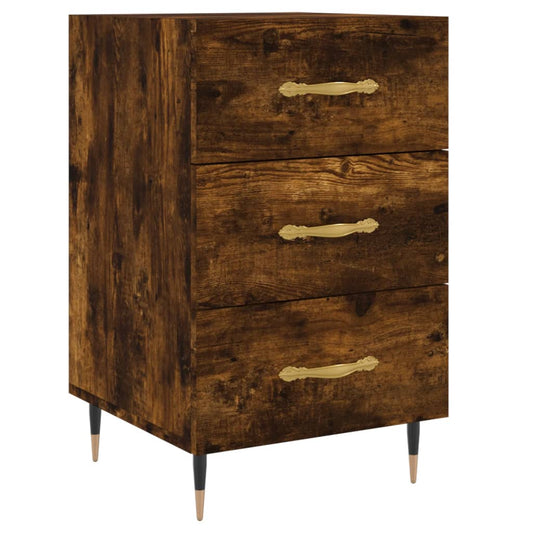 Bedside Cabinet Smoked Oak 40x40x66 cm Engineered Wood