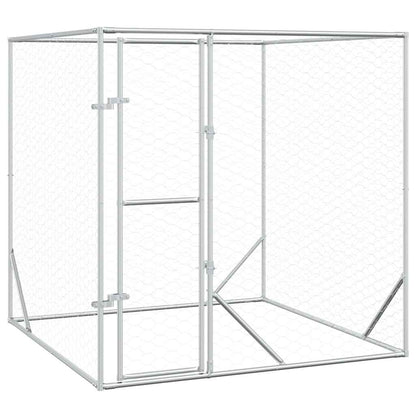 Outdoor Dog Kennel Silver 2x2x2 m Galvanised Steel