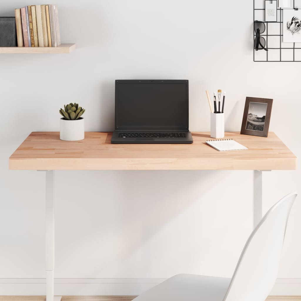Table Top 100x60x4 cm Rectangular Solid Wood Beech