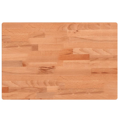 Table Top 80x40x4 cm Rectangular Solid Wood Beech