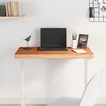Table Top 80x40x4 cm Rectangular Solid Wood Beech
