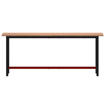 Workbench 200x55x81.5 cm Solid Wood Beech and Metal