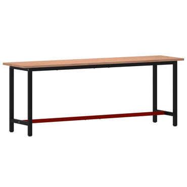 Workbench 220x55x81.5 cm Solid Wood Beech and Metal