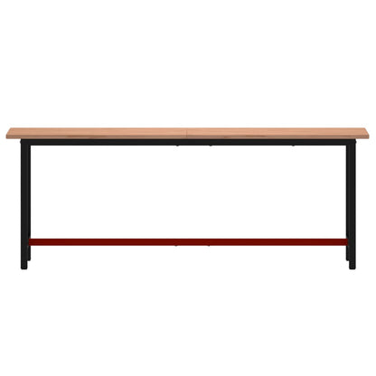 Workbench 220x55x81.5 cm Solid Wood Beech and Metal