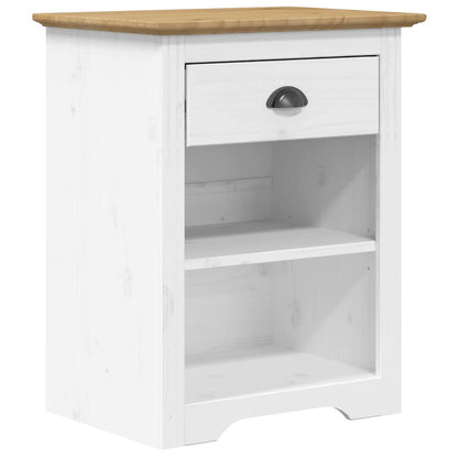 Bedside Cabinet BODO Brown 53x38.5x66 cm Solid Wood Pine