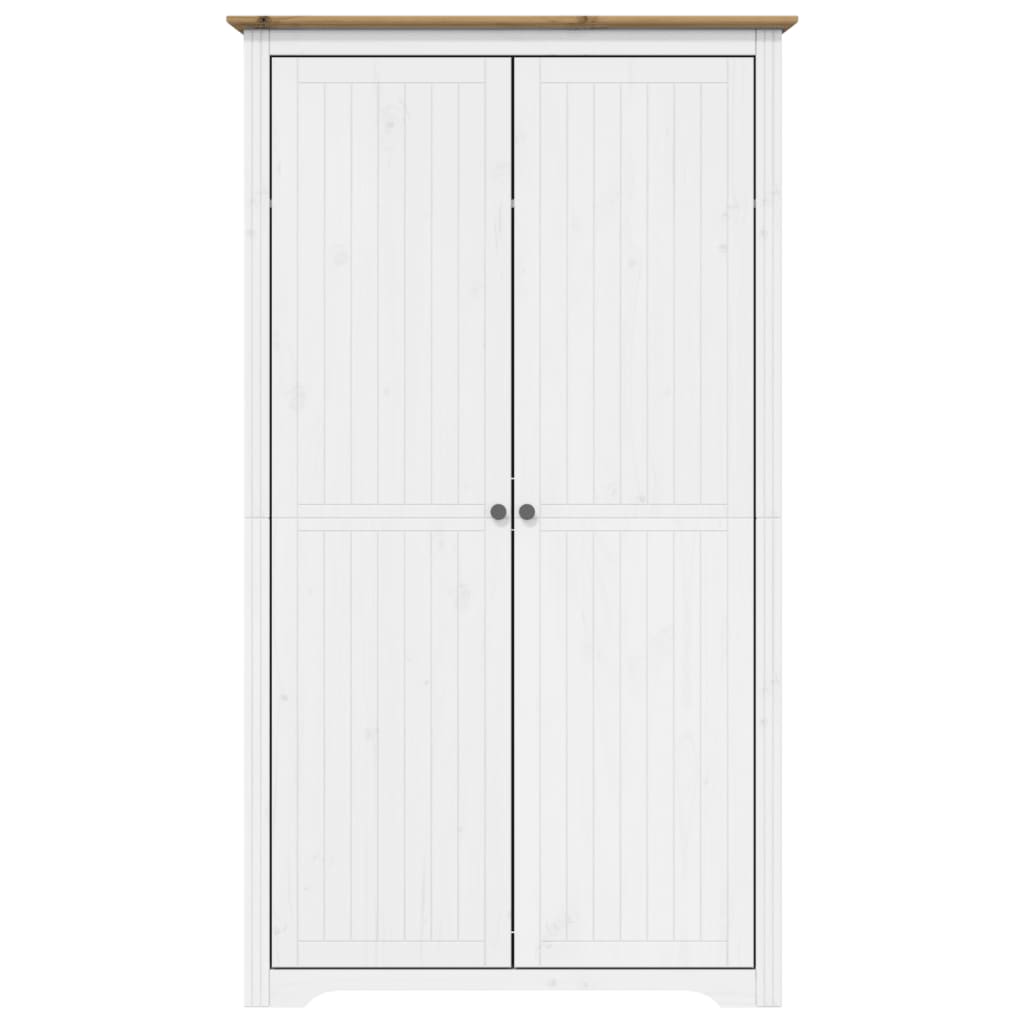 Wardrobe "BODO" White and Brown 99x53,5x173 cm Solid Wood Pine