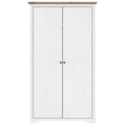 Wardrobe "BODO" White and Brown 99x53,5x173 cm Solid Wood Pine