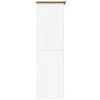 Wardrobe "BODO" White and Brown 99x53,5x173 cm Solid Wood Pine