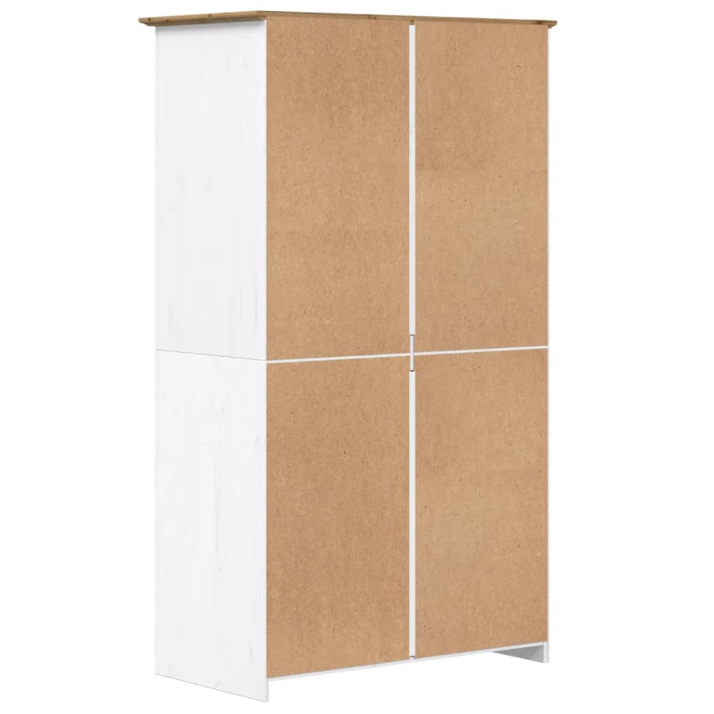 Wardrobe "BODO" White and Brown 99x53,5x173 cm Solid Wood Pine