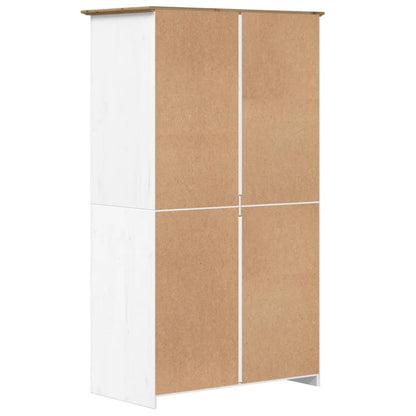 Wardrobe "BODO" White and Brown 99x53,5x173 cm Solid Wood Pine