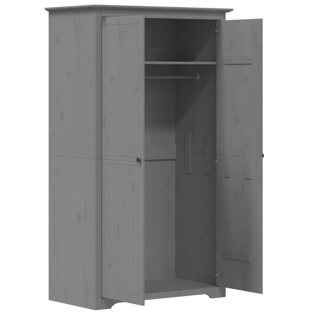 Wardrobe "BODO" Grey 99x53,5x173 cm Solid Wood Pine