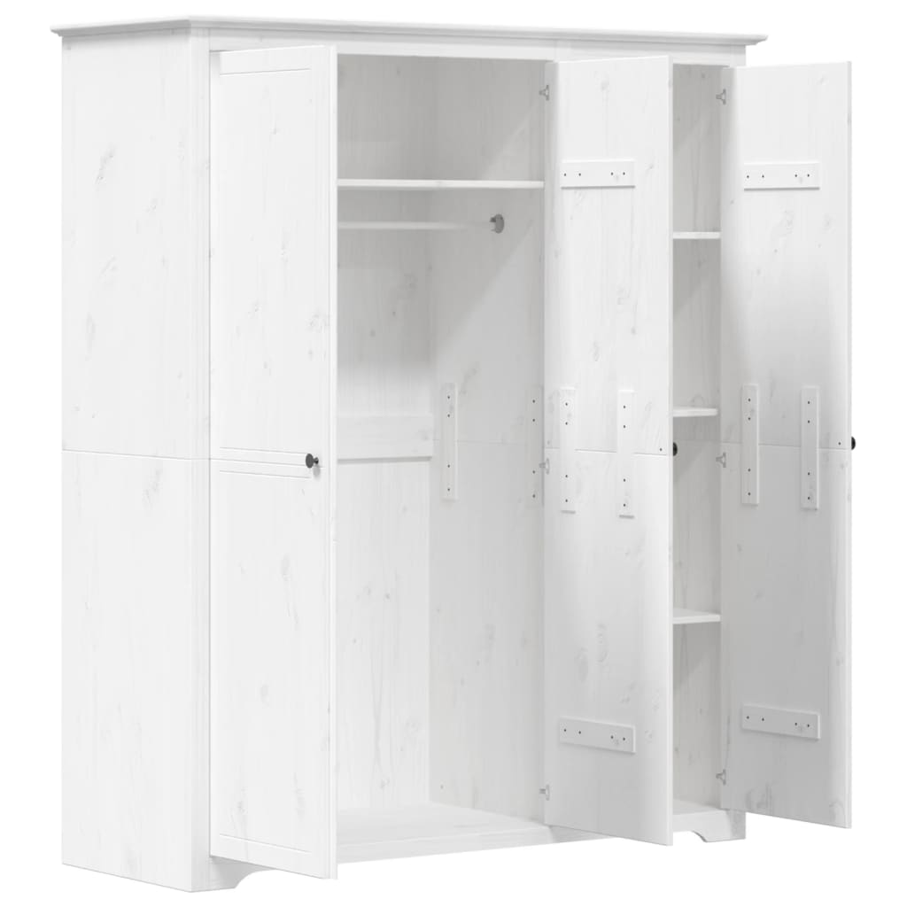 Wardrobe BODO White 151.5x52x176.5 cm Solid Wood Pine