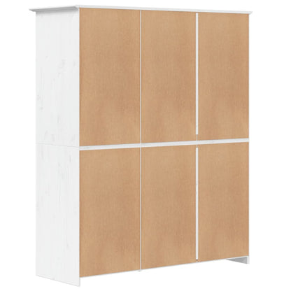 Wardrobe BODO White 151.5x52x176.5 cm Solid Wood Pine