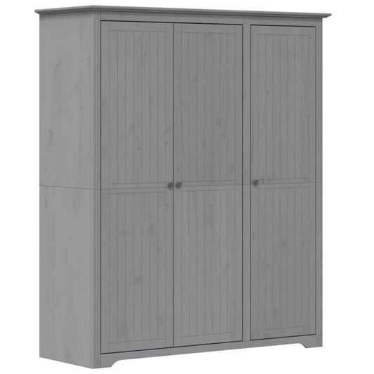 Wardrobe "BODO" Grey 146x53,5x173 cm Solid Wood Pine