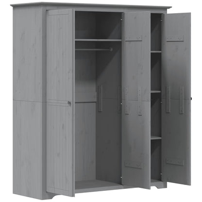 Wardrobe BODO Grey 151.5x52x176.5 cm Solid Wood Pine