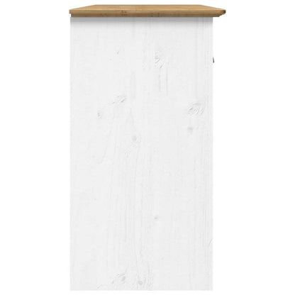 Sideboard BODO White and Brown 115x43x79.5 cm Solid Wood Pine