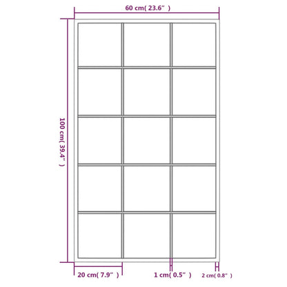 Wall Mirrors 4 pcs Black 39.4"x23.6" Metal
