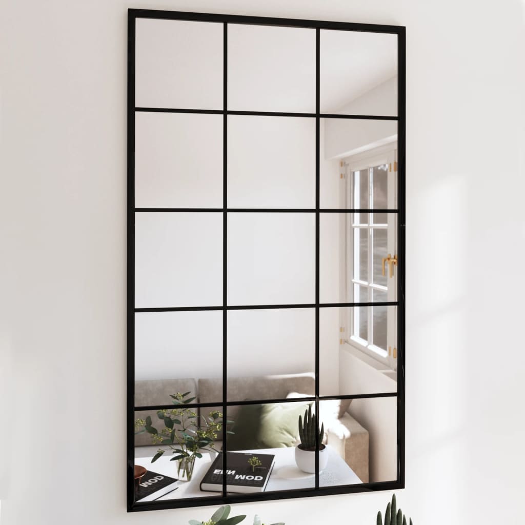 Wall Mirrors 4 pcs Black 39.4"x23.6" Metal