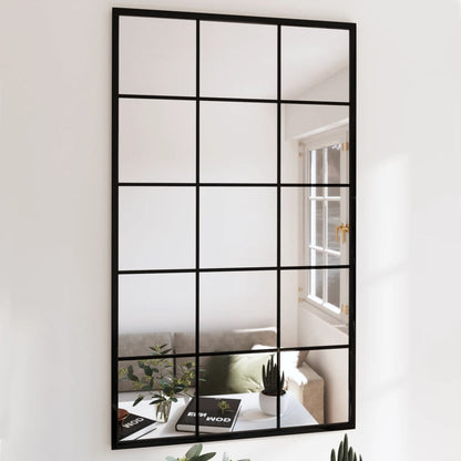Wall Mirrors 4 pcs Black 39.4"x23.6" Metal