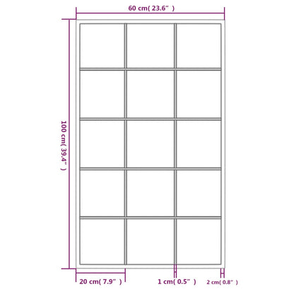 Wall Mirrors 6 pcs Black 39.4"x23.6" Metal