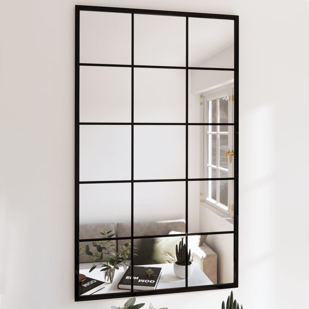 Wall Mirrors 6 pcs Black 39.4"x23.6" Metal
