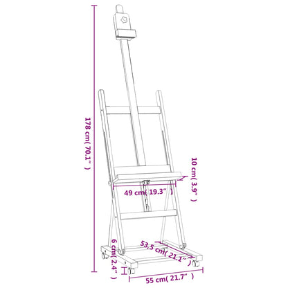 Easel Stand 55x53.5x178 cm Solid Beech Wood