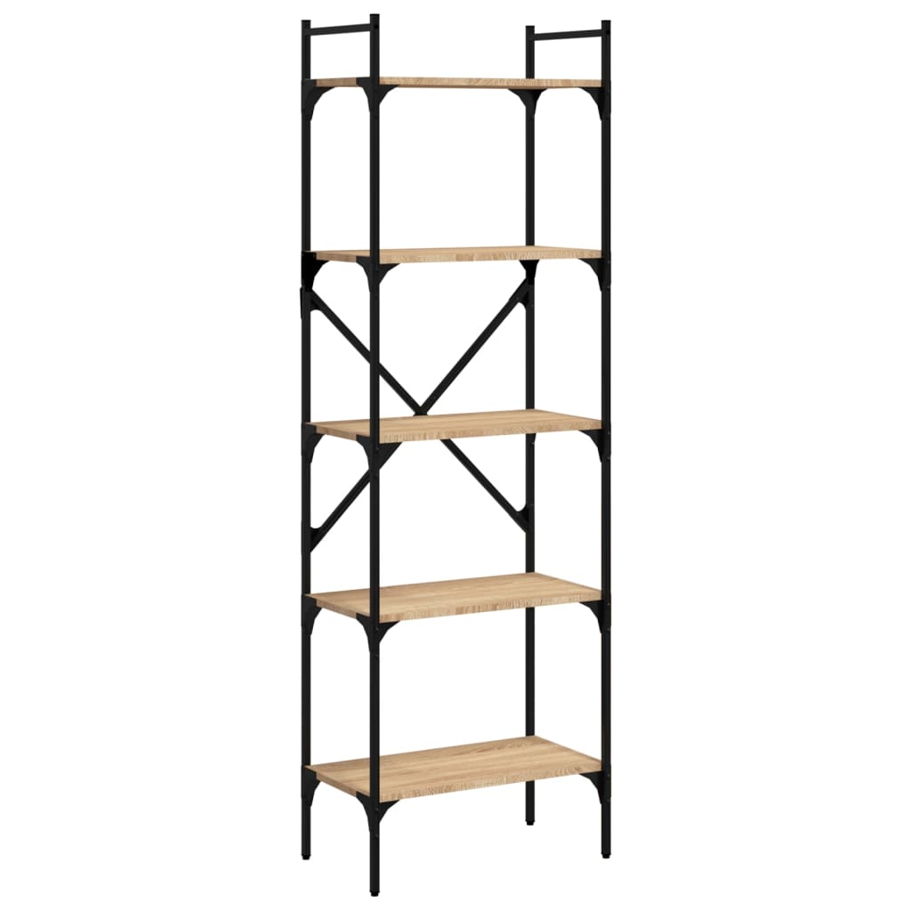Bookcase 5-Tier Sonoma Oak 56x31,5x174 cm Engineered Wood