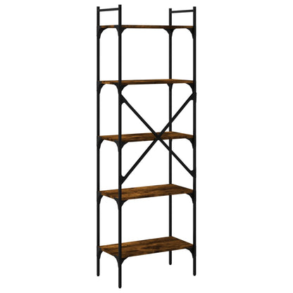 Bookcase 5-Tier Smoked Oak 56x31,5x174 cm Engineered Wood