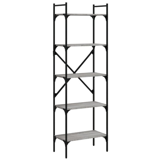 Bookcase 5-Tier Grey Sonoma 56x31,5x174 cm Engineered Wood