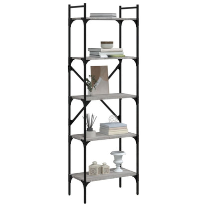 Bookcase 5-Tier Grey Sonoma 56x31,5x174 cm Engineered Wood