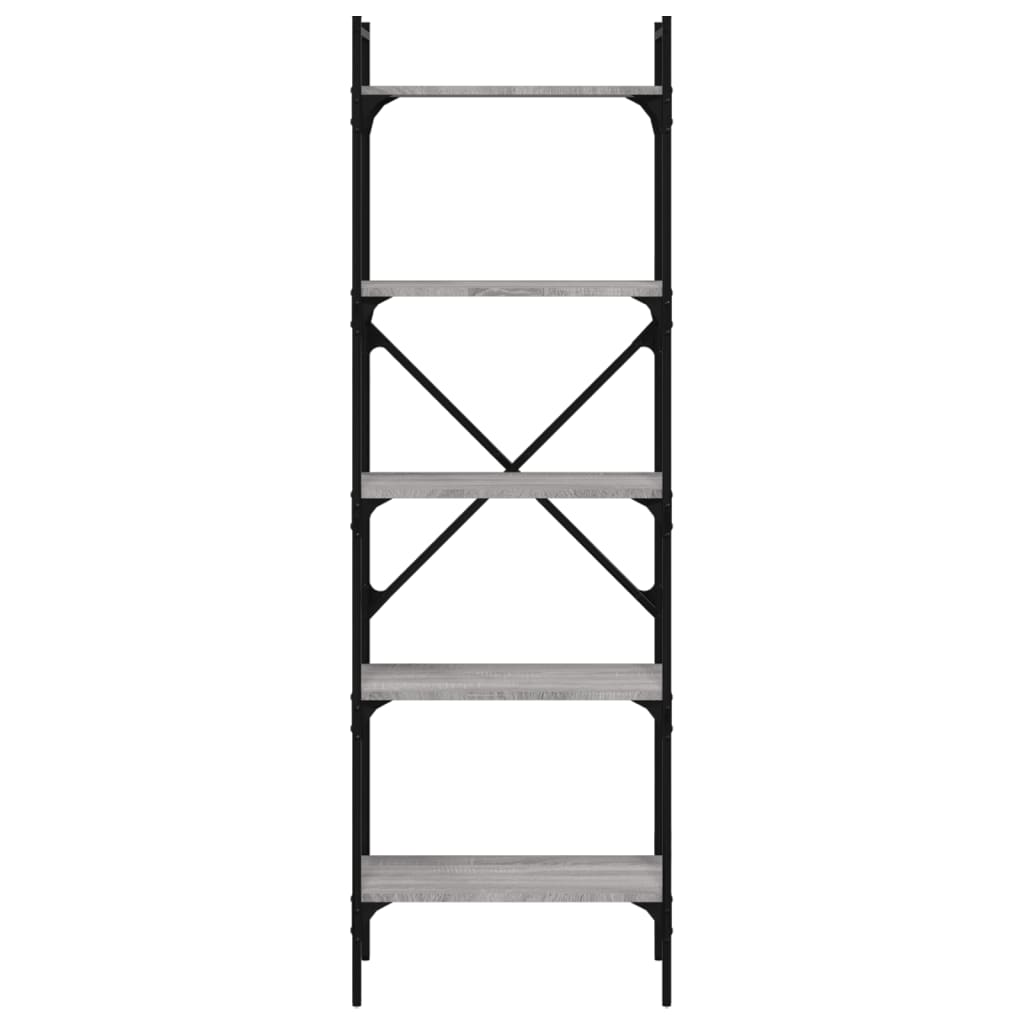 Bookcase 5-Tier Grey Sonoma 56x31,5x174 cm Engineered Wood